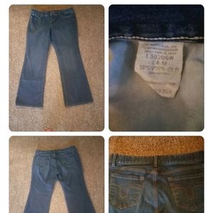 Ann Taylor Loft Original Boot Womens Size 14 Petite Denim Blue Jeans